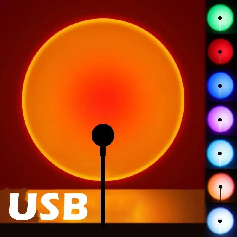 Photography Lighting Wall - USB проекционная лампа заката, радужная атмосфера,